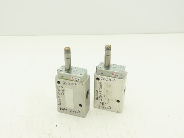 Norgren 8020871 Pneumatic Solenoid Valve 3/2-Pos 150 PSI Missing Coil Lot of 2