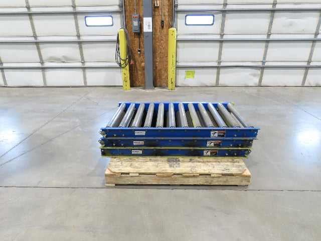 Lewco 30"W x 54"L Gravity Conveyor 2.5" Roller 27"BF 3-Sections 13' 6"Length