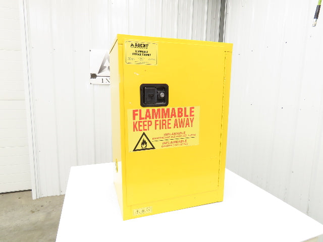 Agent 1068340 Flammable Safety Cabinet 12 Gallon Liquid Yellow 1 Shelf