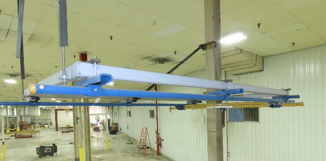 Gorbel 250Lb Ceiling Mount Bridge Crane 70"-86" Span 11' 6" Runway w/Hangers