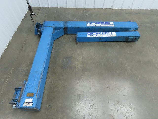 Gorbel 500 Lb Wall Mount Articulating Arm Jib Crane 9' Span 1/4 Ton