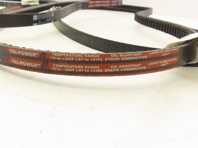 Gates BX57 Tri-Power Notched Cogged V-Belt BX 21/32" x 60"L Lot of 6