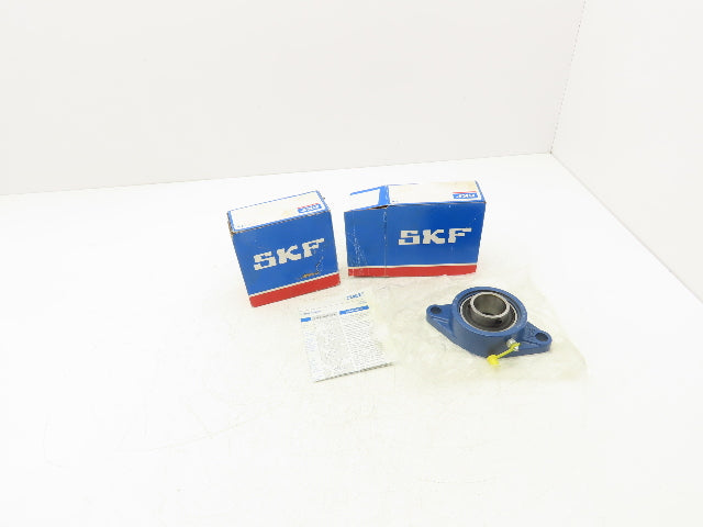 SKF F2B 107-RM Flange-Mount Ball Bearing 1-7/16" Bore 2 Bolt Set Screw Lot of 2