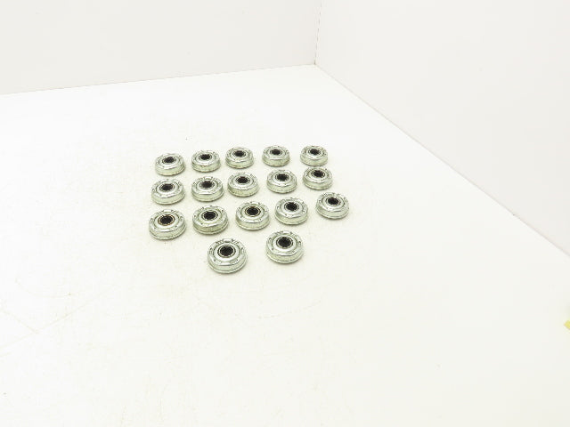 Conveyor Roller/Bearing 1.78" OD 1.89" Flange OD x 7/16" Hex Bore Lot of 17