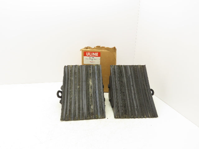 ULINE H1591 Wheel Chocks Laminated Rubber 8" x 8" x 8" Chain Ring Lot of 2