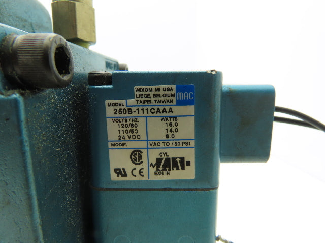 MAC 59B-43-111CA 3-Way Pneumatic Solenoid Valve 2.5"NPT 120V/24VDC 250B-111CAAA