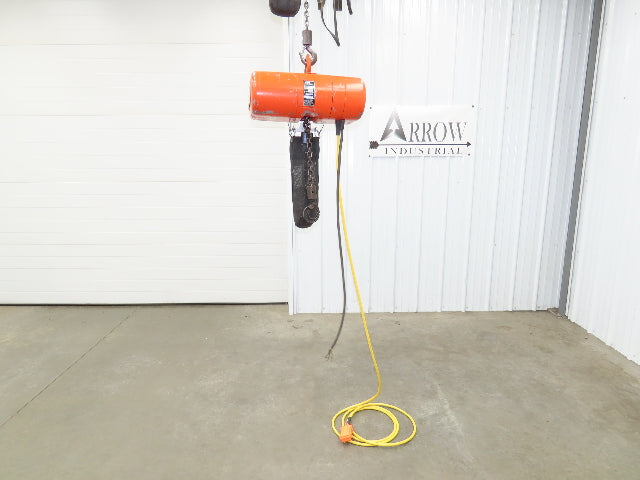 CM Lodestar Model L 1 Ton 2000lb Electric Chain Hoist 21' Lift 16 FPM 3PH 480V