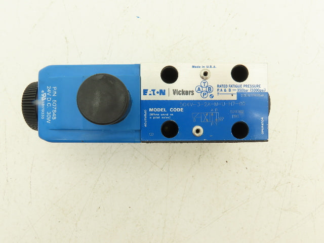 Vickers DG4V-3-2A-M-U-H7-60 Directional Valve w/4-Port D03 Hydraulic Manifold