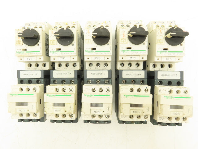 Schneider GV2-P04/0.4-0.63A Manual Motor Starter Overload w Contactor Lot of 5