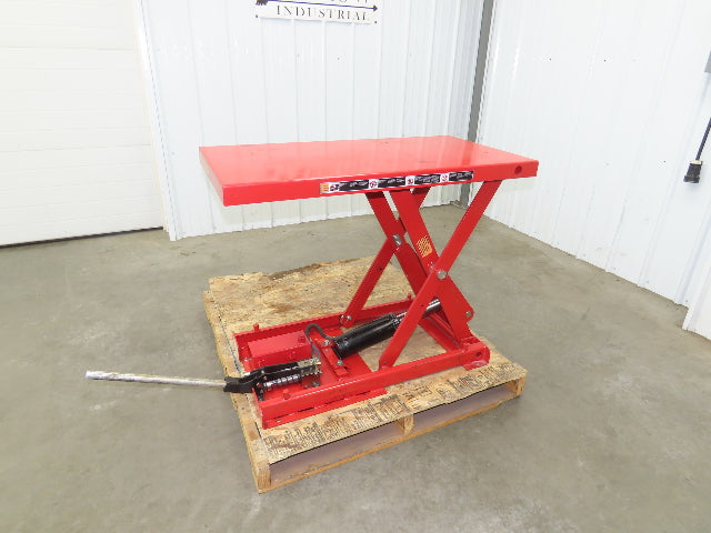 Dayton 35KT57 Manual Hydraulic Scissor Lift Table 1100Lb 31-1/2" Lift 40"x20"Top