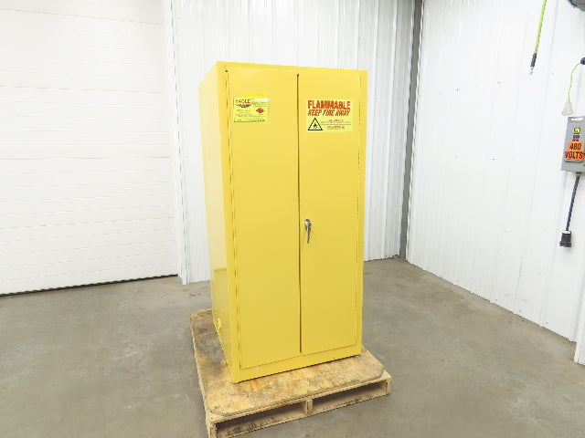 Eagle YPI-62 Flammable Liquid Safety Cabinet Yellow Dual Door 120 Gallon