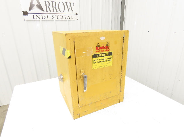 Justrite 25040 Yellow Flammable Cabinet 4 Gallon Capacity Single Shelf