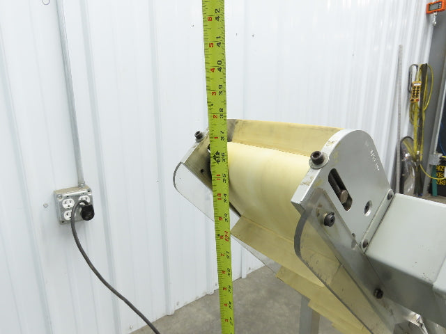 6"x 48"L Incline Parts Conveyor Cleated Belt 150mm 115V 1PH 20FPM 37"H Aluminum