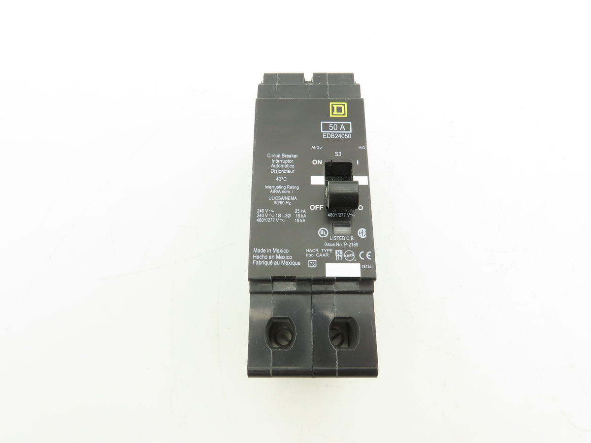 Square D EDB24050 Circuit Breaker 50A 480V 2 Pole EDB 50 Amp