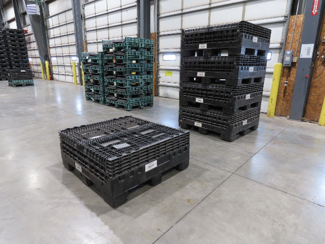 Buckhorn 48"x 45" Collapsible Bulk Container Bin Black Stackable 40.5"H *Read*
