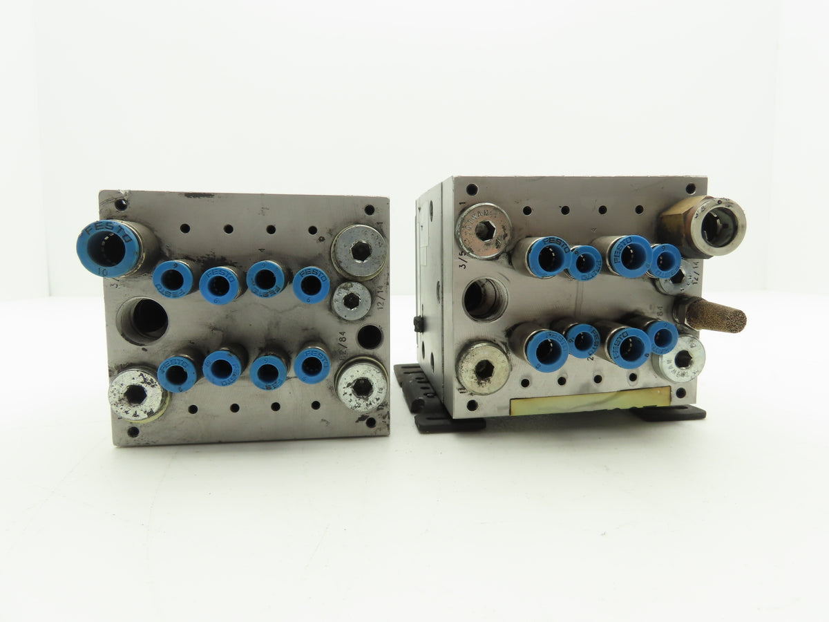 Festo CPV14-GE-MP-4 Pneumatic 4 Station Solenoid Valve Manifold 161361 Lot of 2