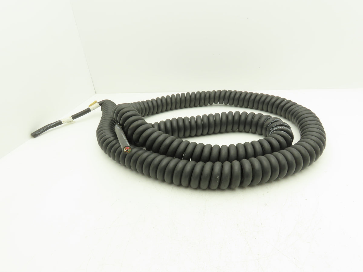 Whitney Blake 4-9128-88-96W Retractile Cord Cable SEOW 4 Wire 14 Awg Coiled 8'