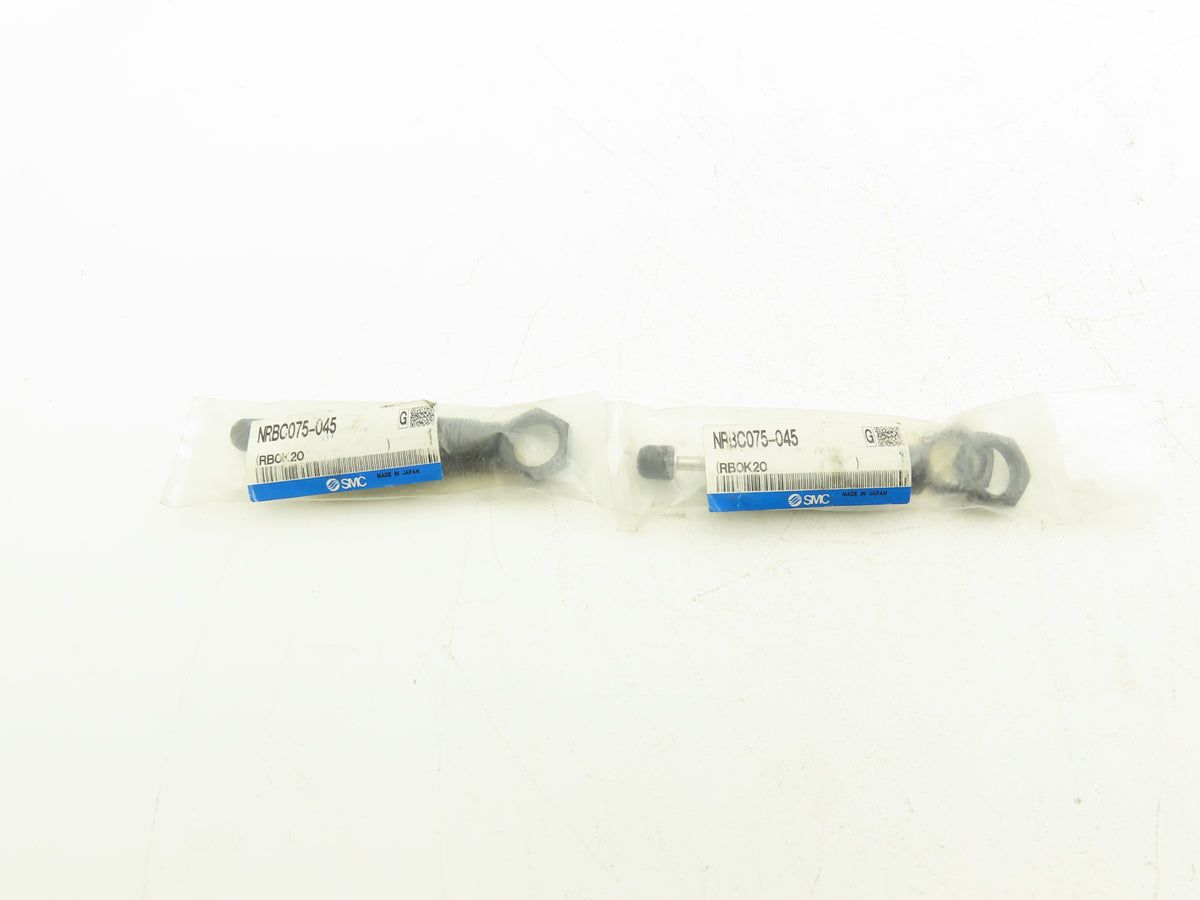 SMC NRBC075-045 Hydraulic Shock Absorber Mixture 4-3/8" OAL .45" Stroke Lot of 2