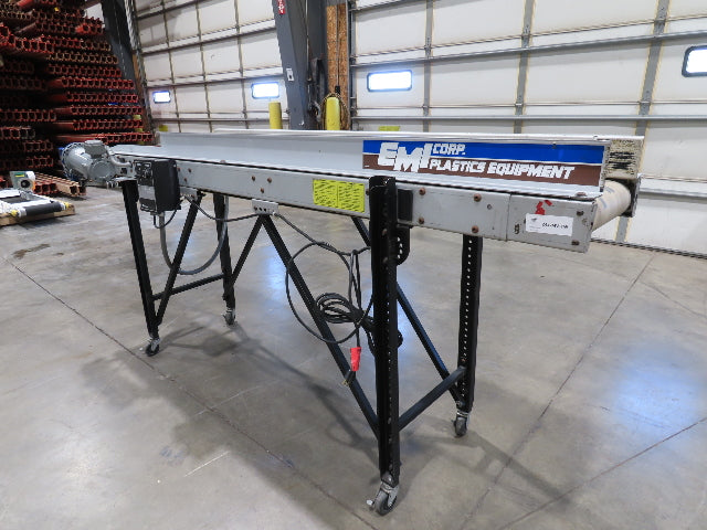 EMI Plastics 17"x 8' Portable Belt Conveyor 11"Bed 115V 1PH 16FPM Variable Speed
