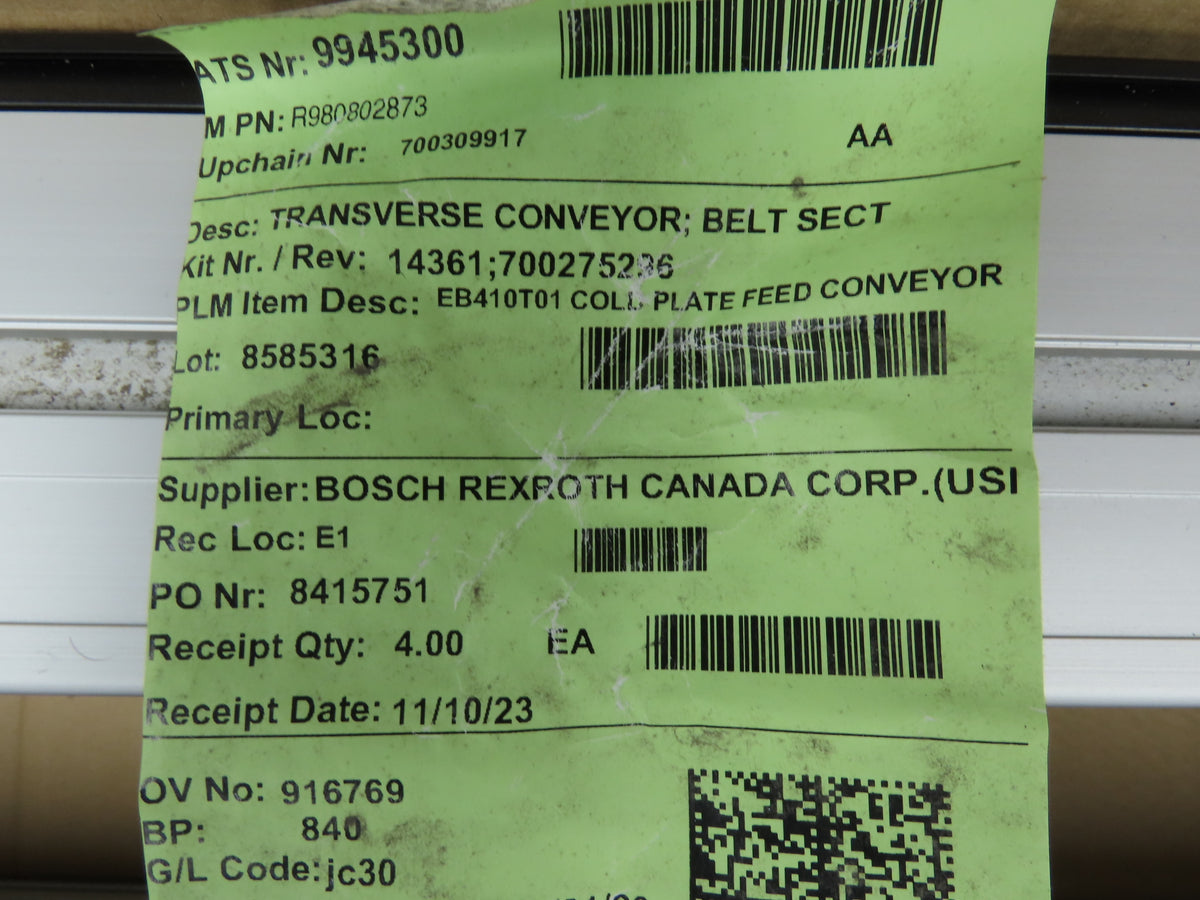 Rexroth CS: 240-2540-18M BS2 Transverse Belt Conveyor 240mm x 2540mm R980802873