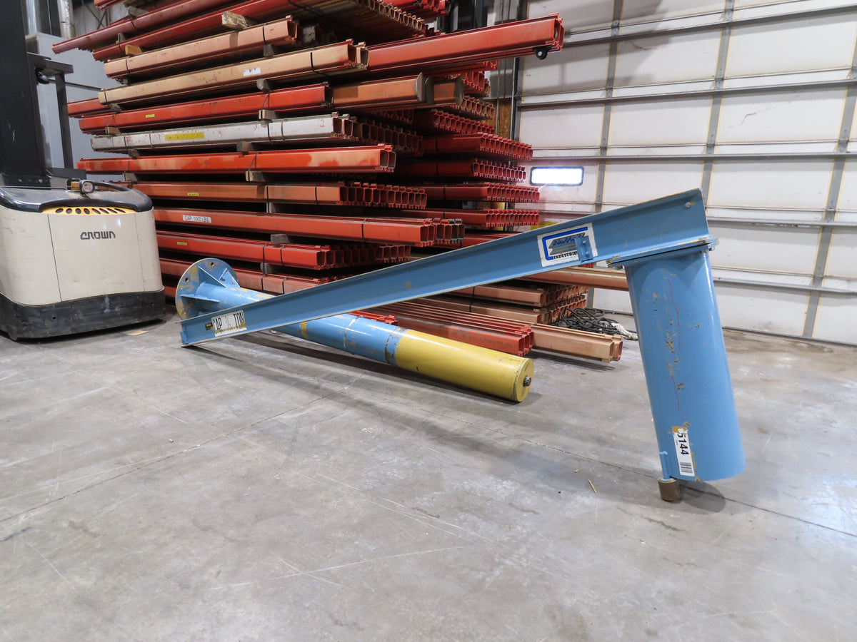 Contrx 1/2 Ton 1000Lb Free Standing Post Jib Crane 12' Span 10'H Under Beam
