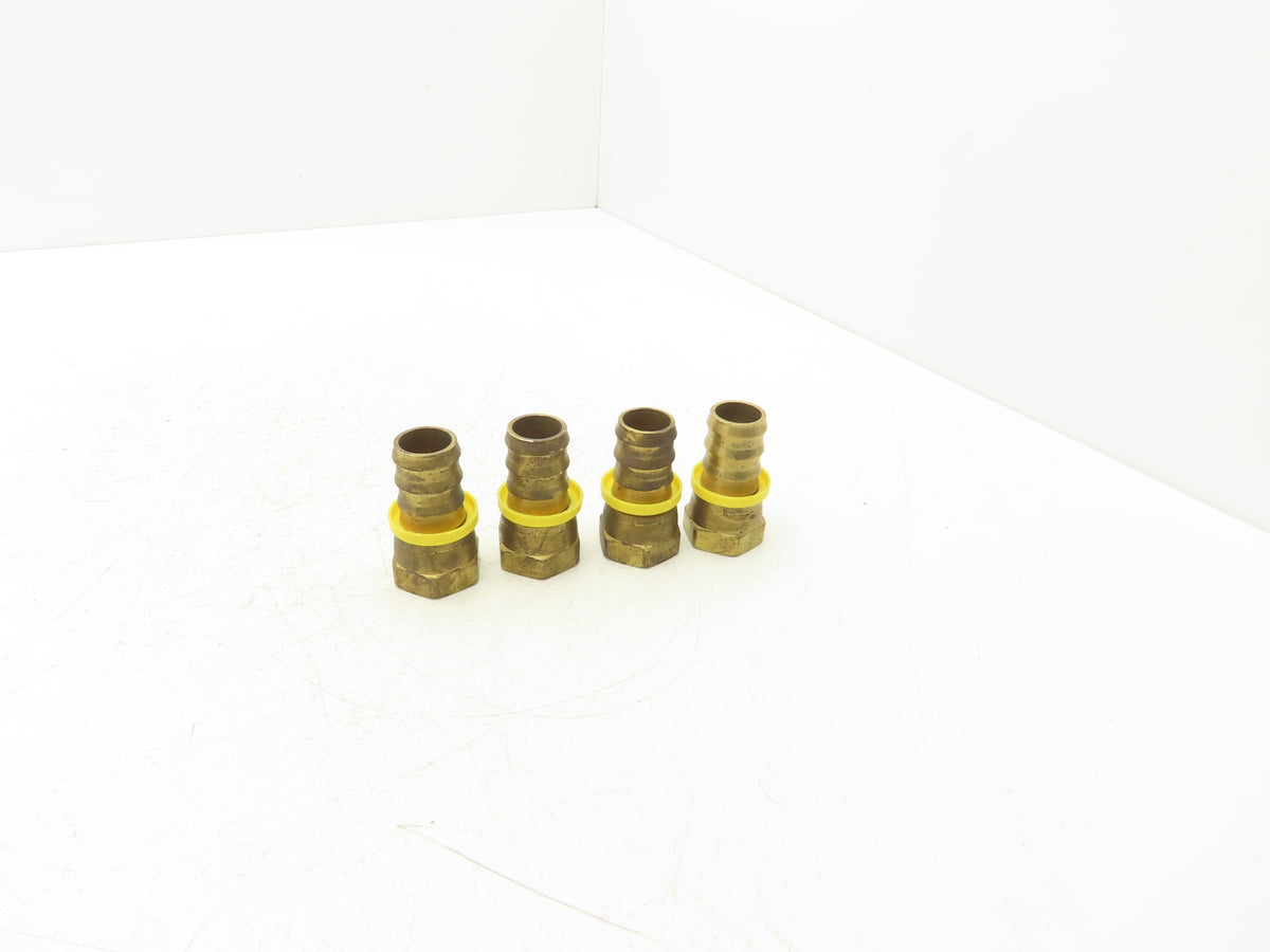 30682-16-16B Brass Hose Fitting 1" Barb x 37° JIC-16 Swivel 1-5/16-12 Lot of 4