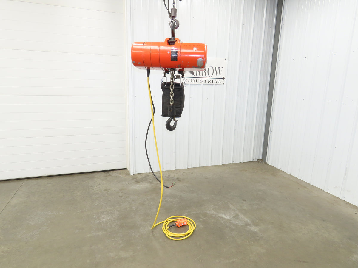 CM Lodestar Model RRS 2 Ton 4000lb Electric Chain Hoist 22' Lift 16 FPM 3PH 480V