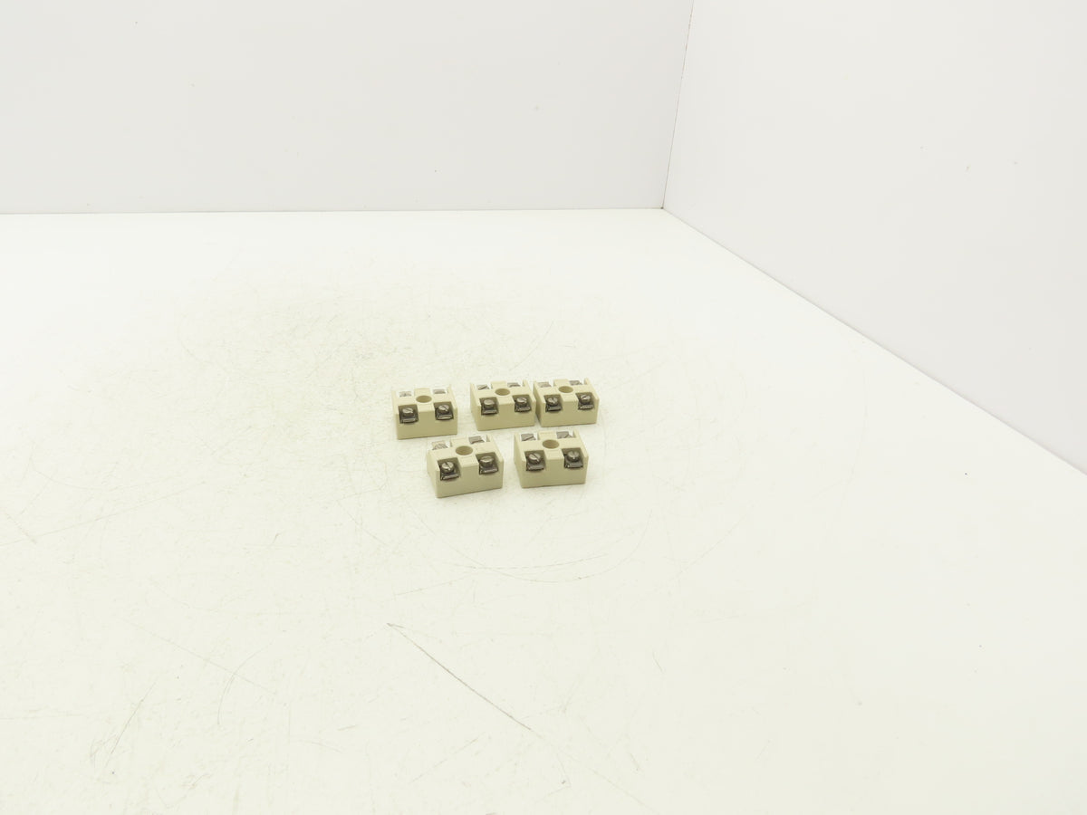 Weco 560 Ceramic Terminal Block 2-Pole 380V 1-1/4"x 1-9/16" Lot of 5