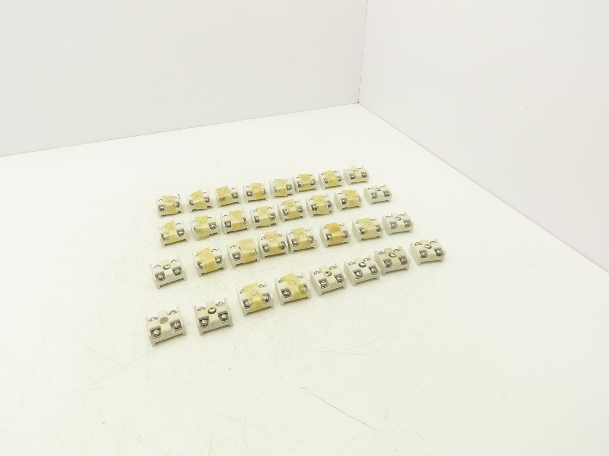 Ceramic Terminal Block 2-Pole High Temp 1-1/4"x 1-9/16" Lot of 32