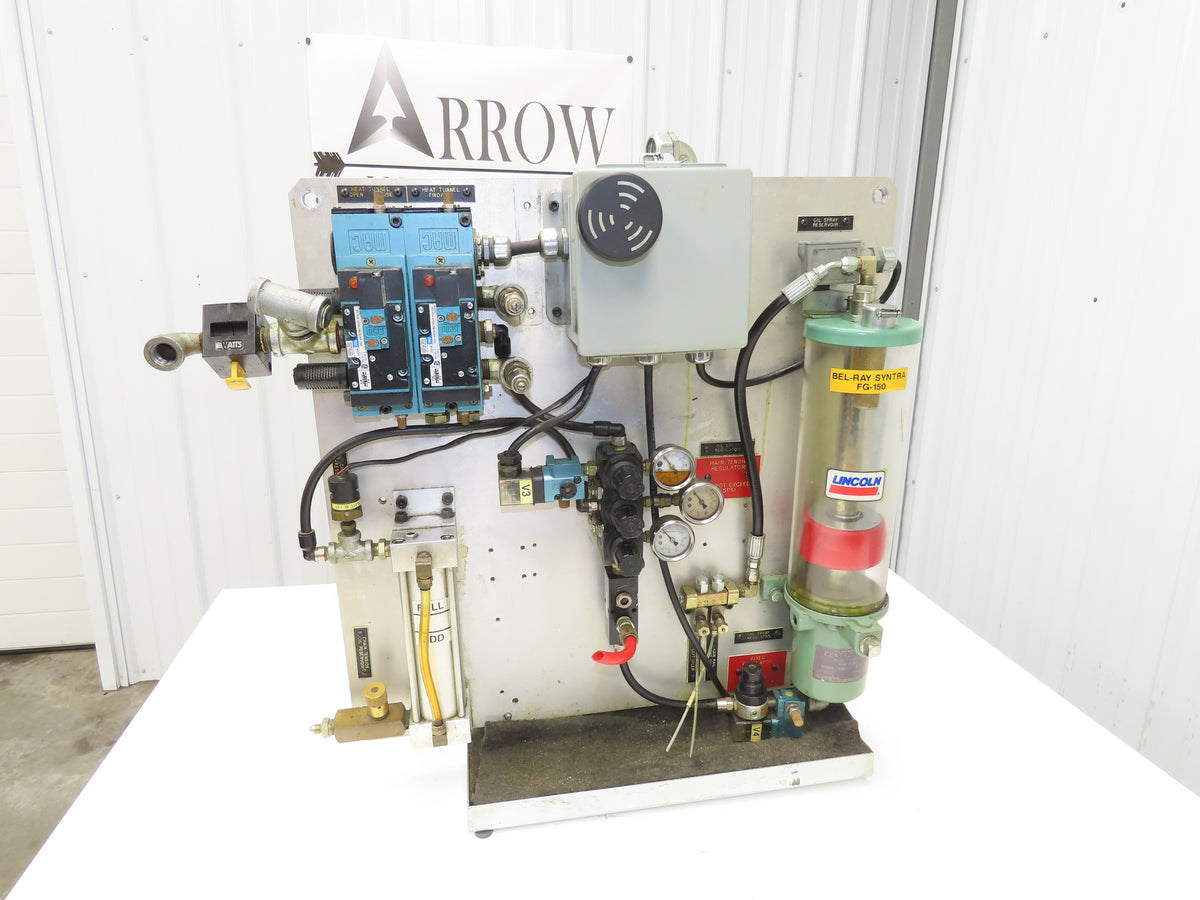 Mac Pneumatic Valve System Lincoln Grease Pump Lubricator Control Panel Air