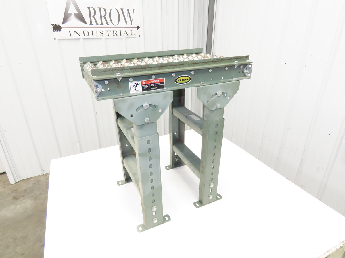 Hytrol 15"W x 24"L Ball Transfer Conveyor Table 13"BF 2"Centers Adj Height
