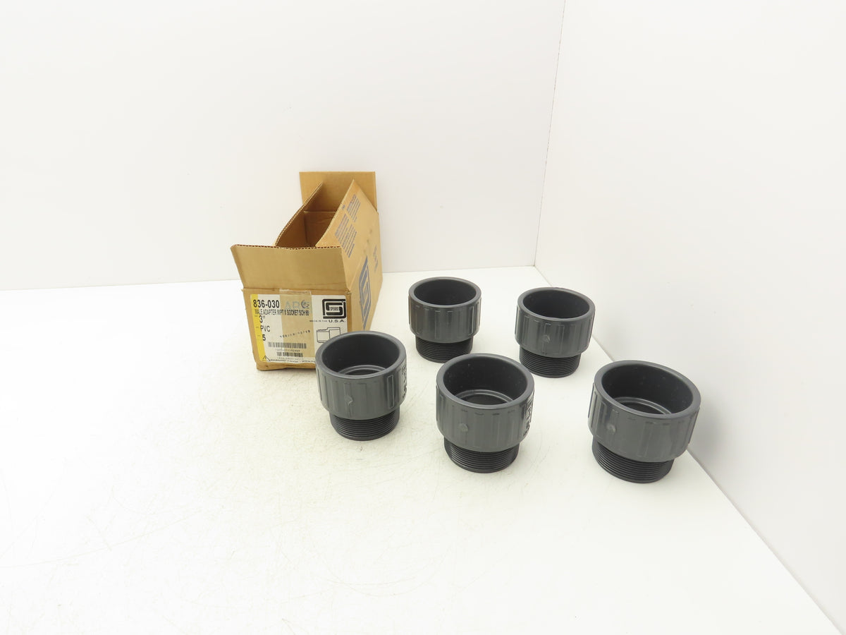 Spears 836-030 3" Schedule 80 PVC Male Adapter Socket x MNPT Fitting Lot of 5