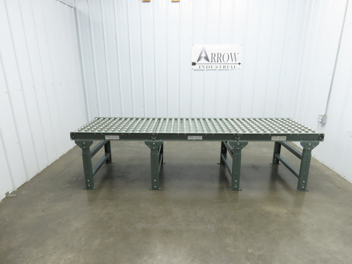 Hytrol Uline 30"x 9' Ball Transfer Conveyor Table 27"BF 3"Centers Adj Height