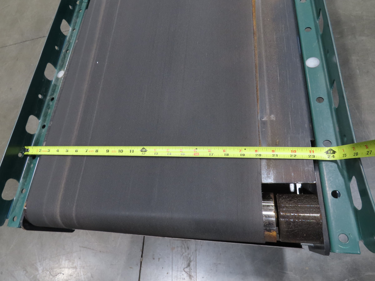 Dematic 9405 25"x 14' Slider Bed Conveyor 18"Belt Center Drive 500FPM High Speed