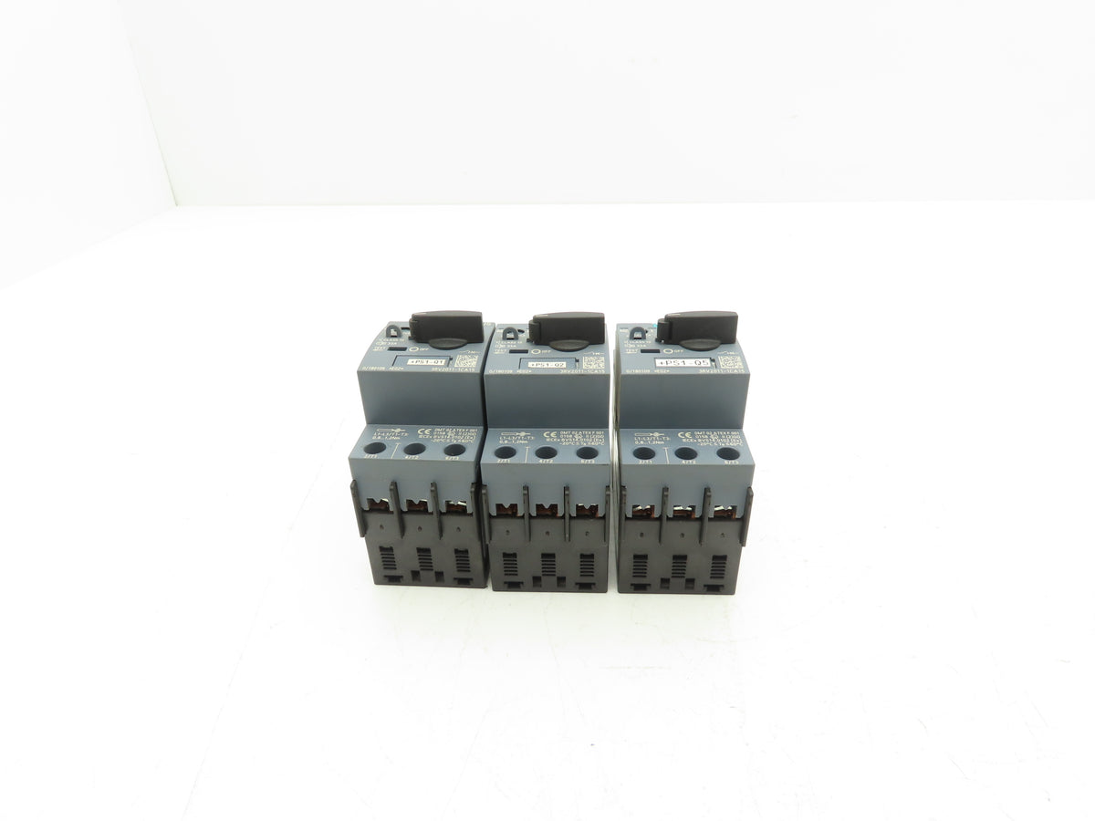 Siemens 3RV2011-1CA15 Motor Starter Protector 1.8-2.5A 1NO+1NC Aux S00 Lot of 3