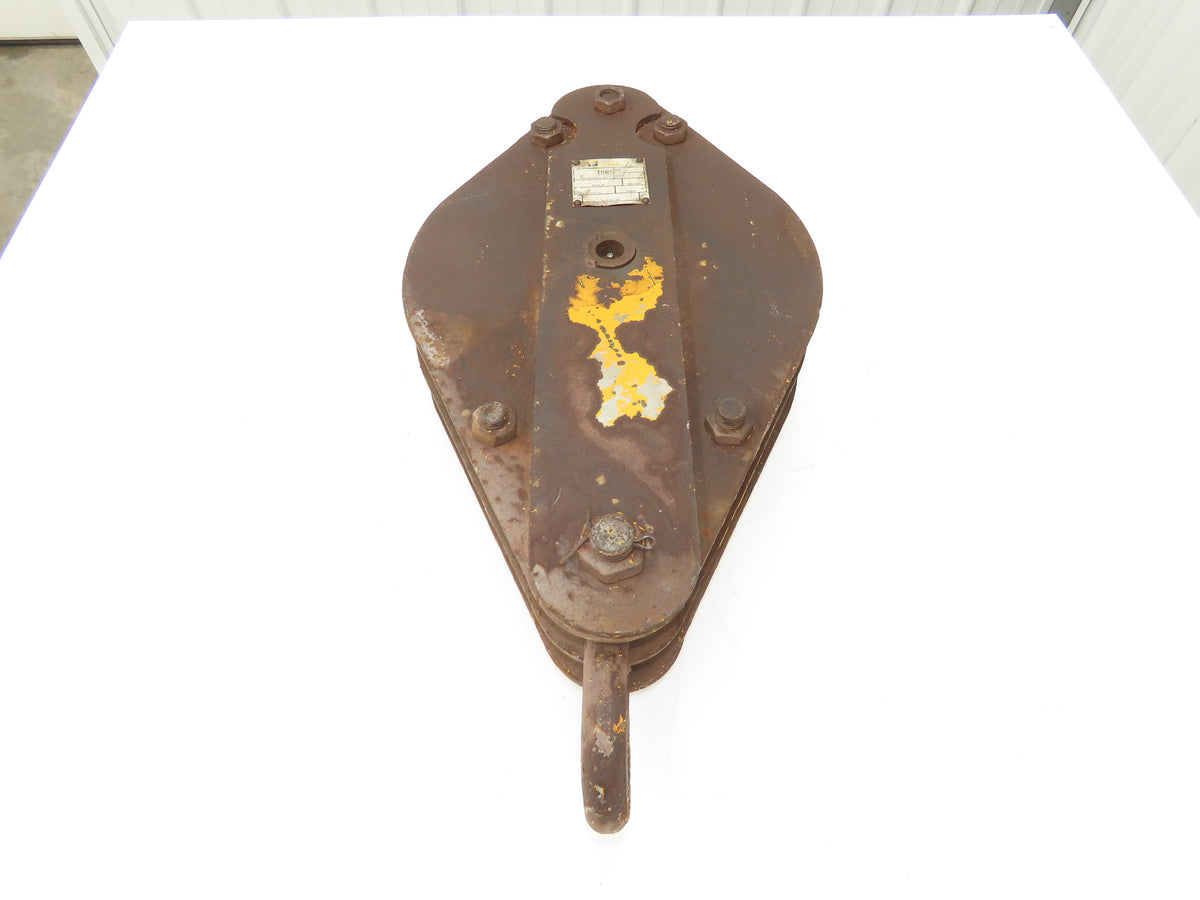 Johnson B10D12R 10 Ton 2-Sheave Snatch Block Wire Rope Lifting Pulley w/Shackle