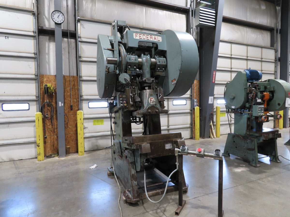 Federal No 8 Mechanical OBI Punch Press 100 Ton Air Brake Clutch 6" Stroke 10Hp