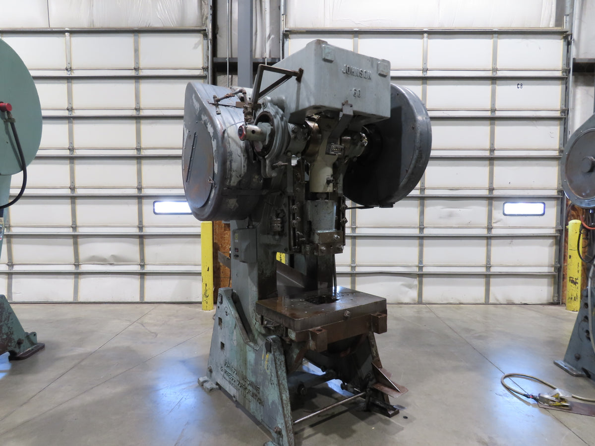 Johnson 60BGC Mechanical OBI Punch Press 60 Ton 32"x 21" Bed 4" Stroke Footpedal