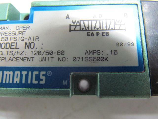 Numatics 071SS500K000030 071SS500K Pneumatic Solenoid Valve 150psi