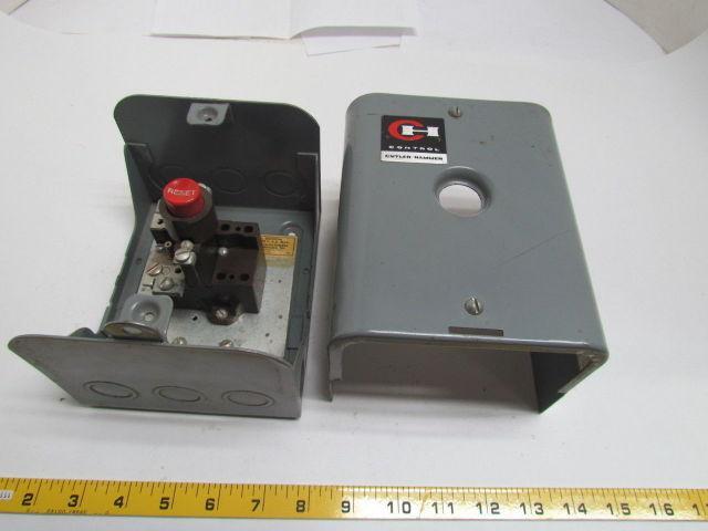 Cutler Hammer 10176 10176H25A Enclosed Overload Relay Reset Switch Single Coil