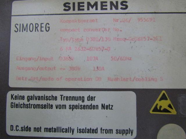 Siemens 6 RA 2632-6DV5.7-0 6RA2632-6DV57-0 DC Drive, Rack Assembly Type D380/130