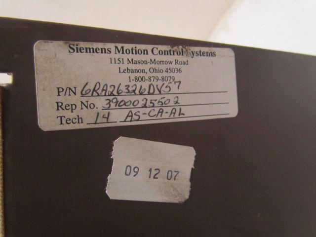 Siemens 6 RA 2632-6DV5.7-0 6RA2632-6DV57-0 DC Drive, Rack Assembly Type D380/130