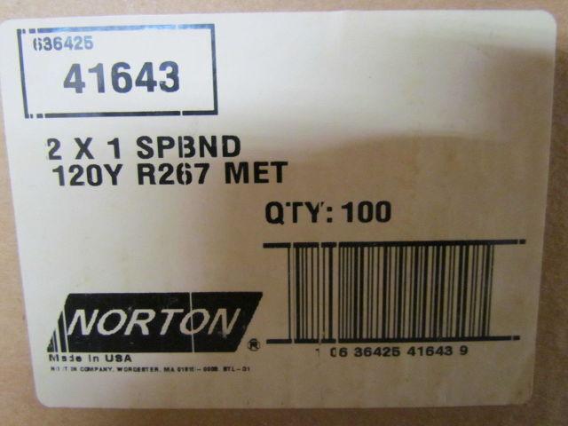 Norton R267 2 x 1" Spiraband 120Y Grit Metalite Sanding Wheel Abrasive 100 Pcs