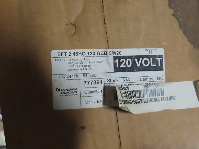 Lithonia EFT 2 48HO 48" Hosedown Wet Location Fluorescent Light Fixture 120V