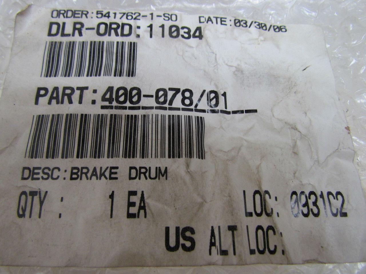 Raymond 400-078/01 Forklift Brake Drum NEW