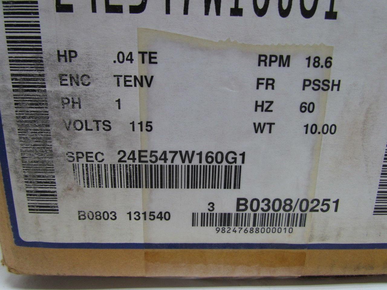 Baldor 2416C Industrial Motor 115V 1PH 18.6 RPM Gear Reducer Gearmotor 90:1