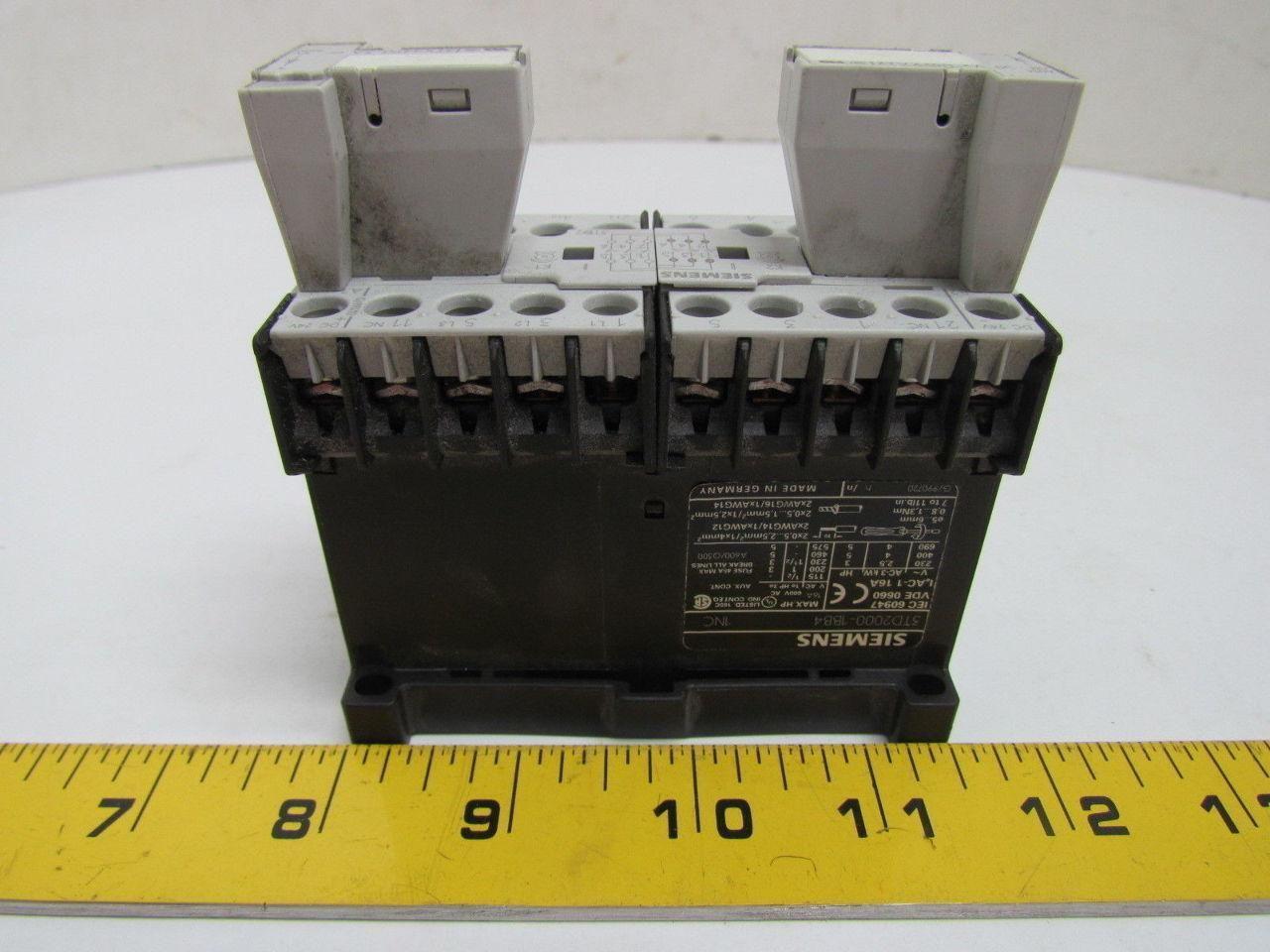 Siemens 3TD2000-1BB4 3tX4490-3A Contactor 9 Amp 3 Pole Reversing 24VDC Coil