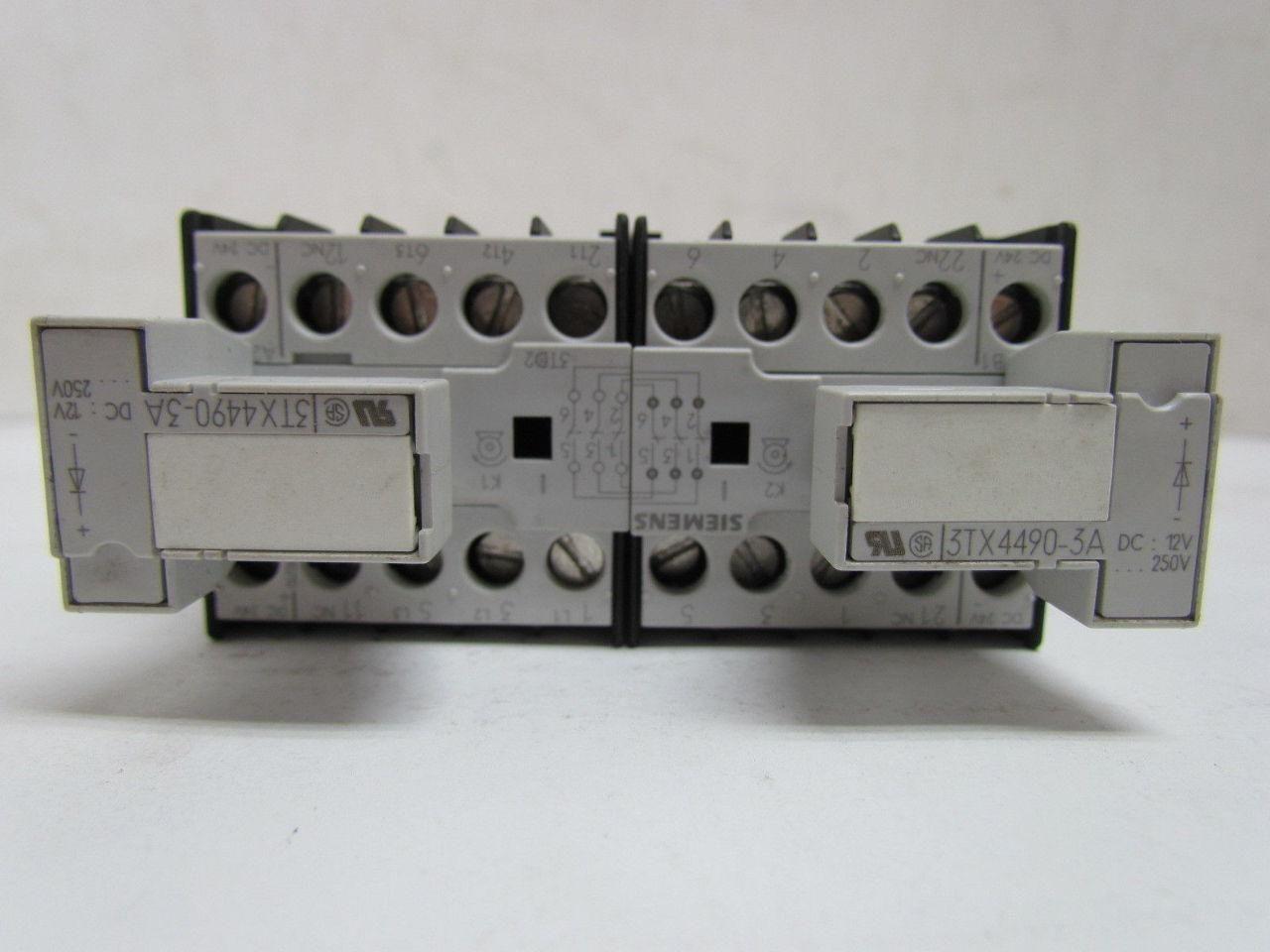 Siemens 3TD2000-1BB4 3tX4490-3A Contactor 9 Amp 3 Pole Reversing 24VDC Coil
