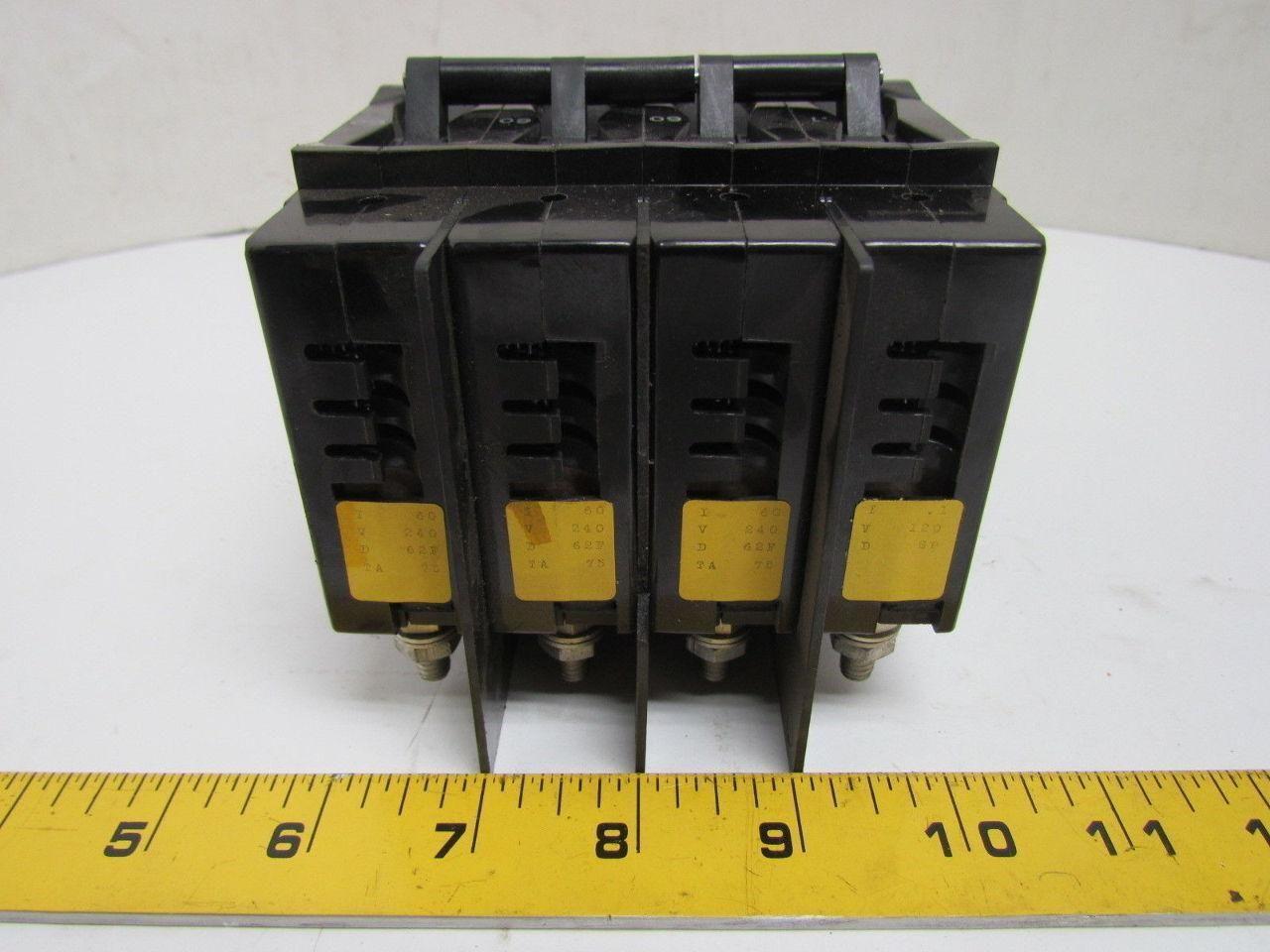 Airpax 209 LK-54 406-3113 Circuit Breaker 4 Pole 240 VAC 60 Amp