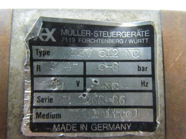MULLER-Steuergerate RSV O12 NC RSV 12 NC Pneumatic Lateral Valve 3/4" NPT